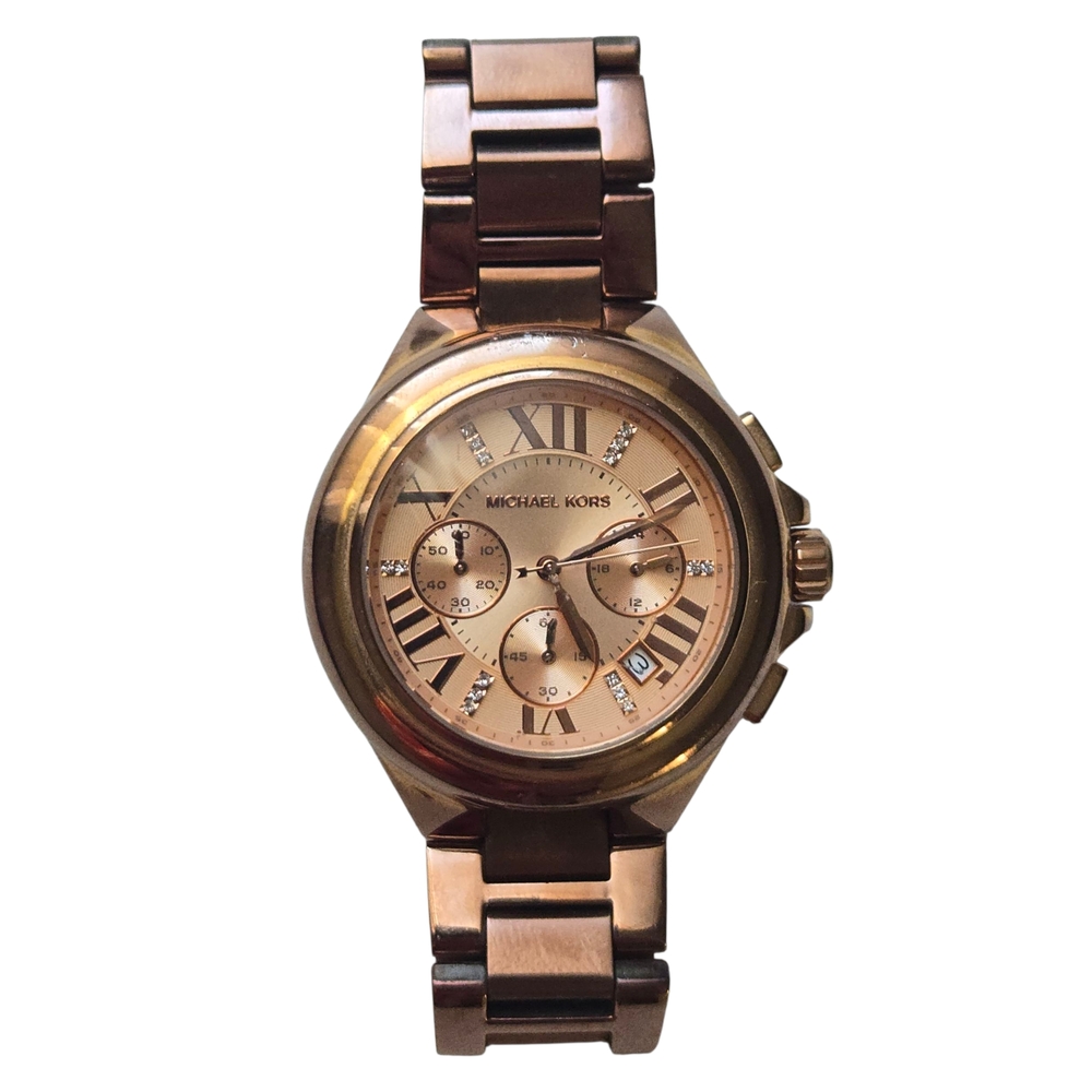 Michael Kors Camille Rose Gold Bracelet Watch MK 5652 New Battery